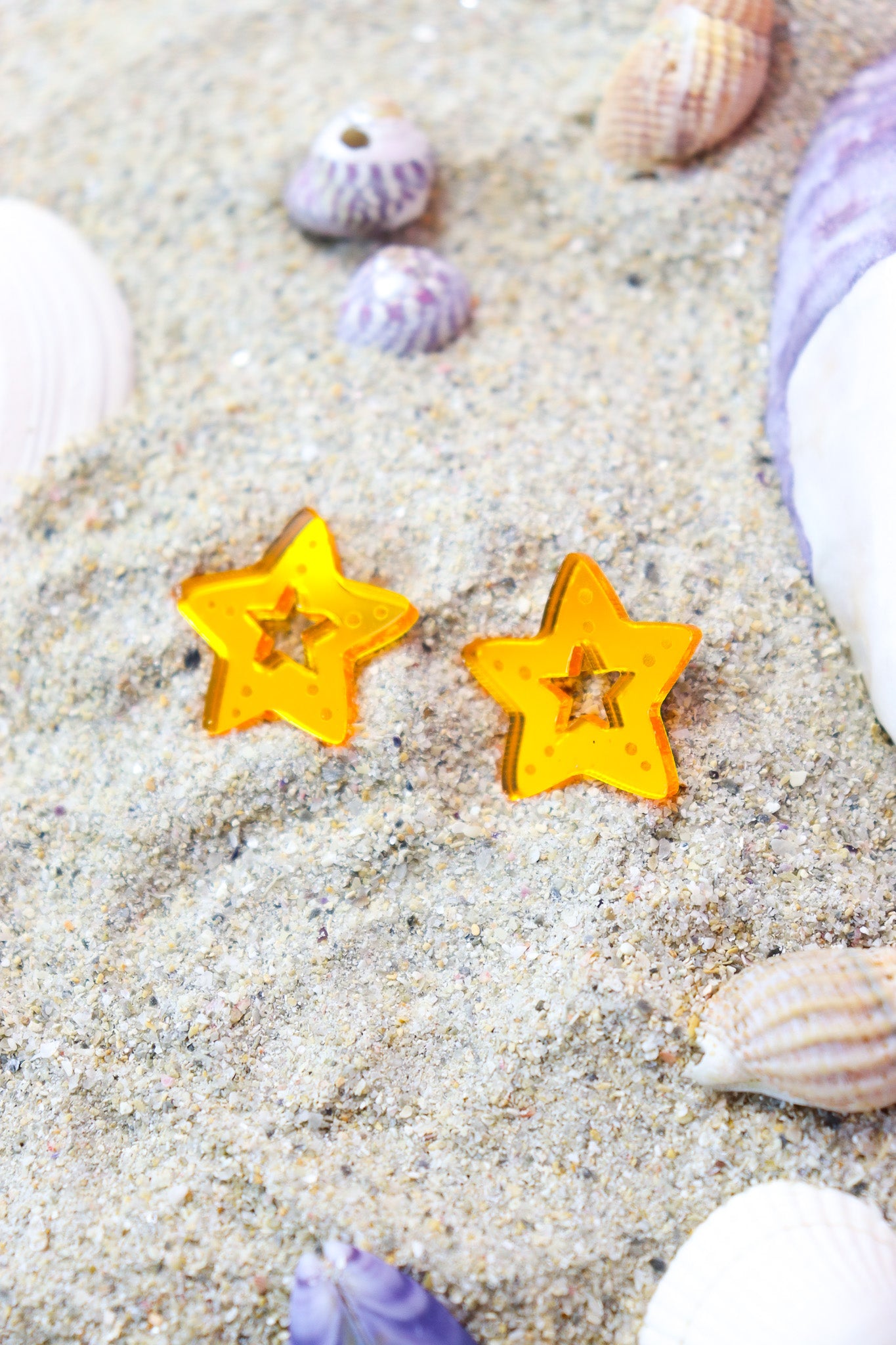 Créoles Star Miroir Orange