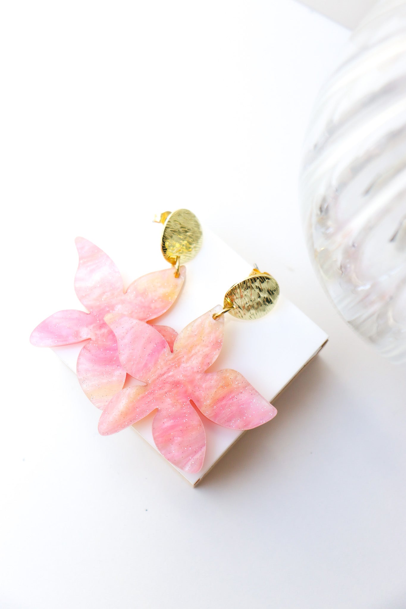 Boucles d'oreilles Tiana Nacré Rose