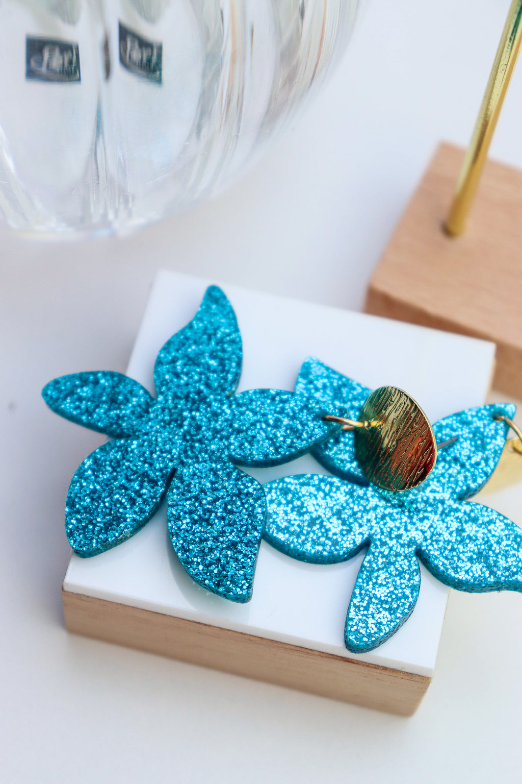 Boucles d'oreilles Tiana Paillettes bleues