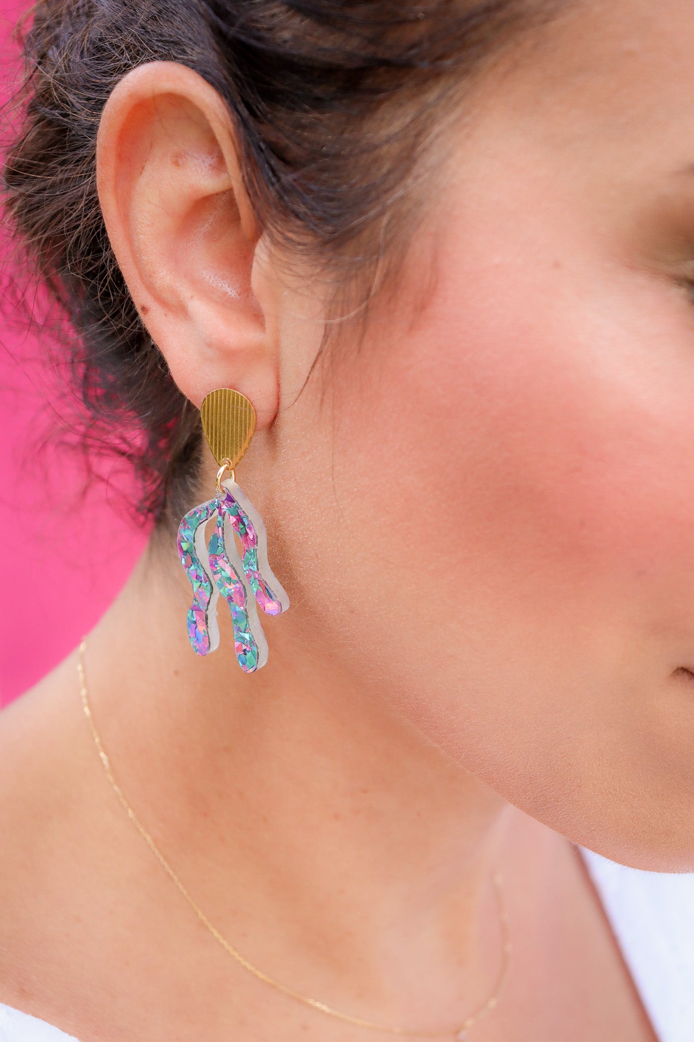 Boucles d'oreilles Vagues Flocons Turquoises