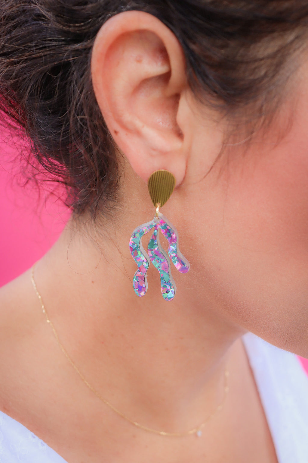 Boucles d'oreilles Vagues Flocons Turquoises
