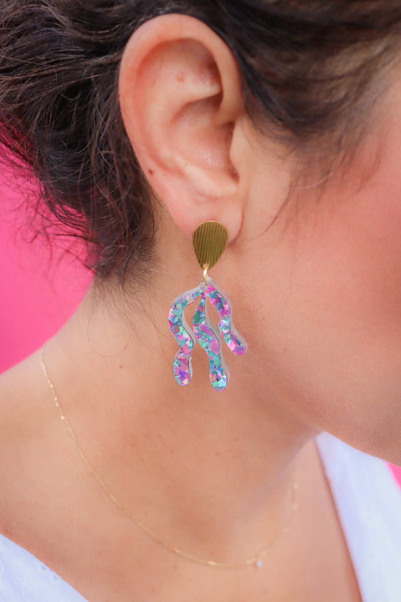 Boucles d'oreilles Vagues Flocons Turquoises
