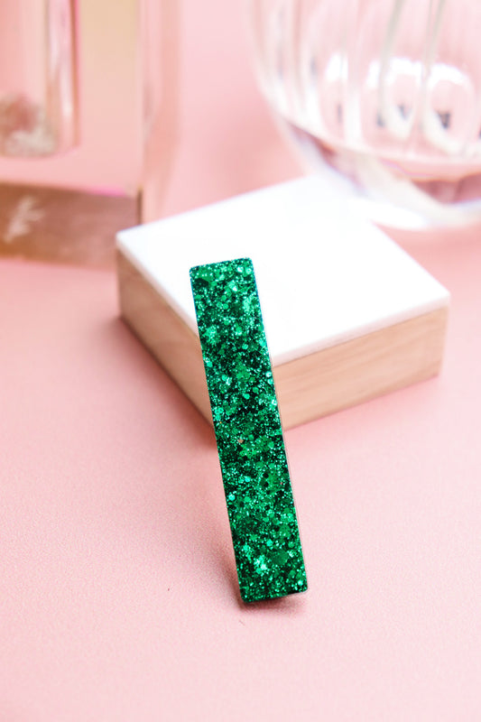 Barrette Paillettes vertes