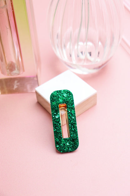 Barrette Paillettes vertes