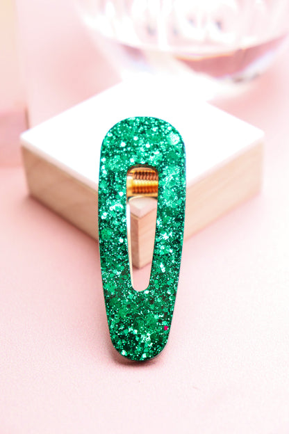 Barrette Paillettes vertes