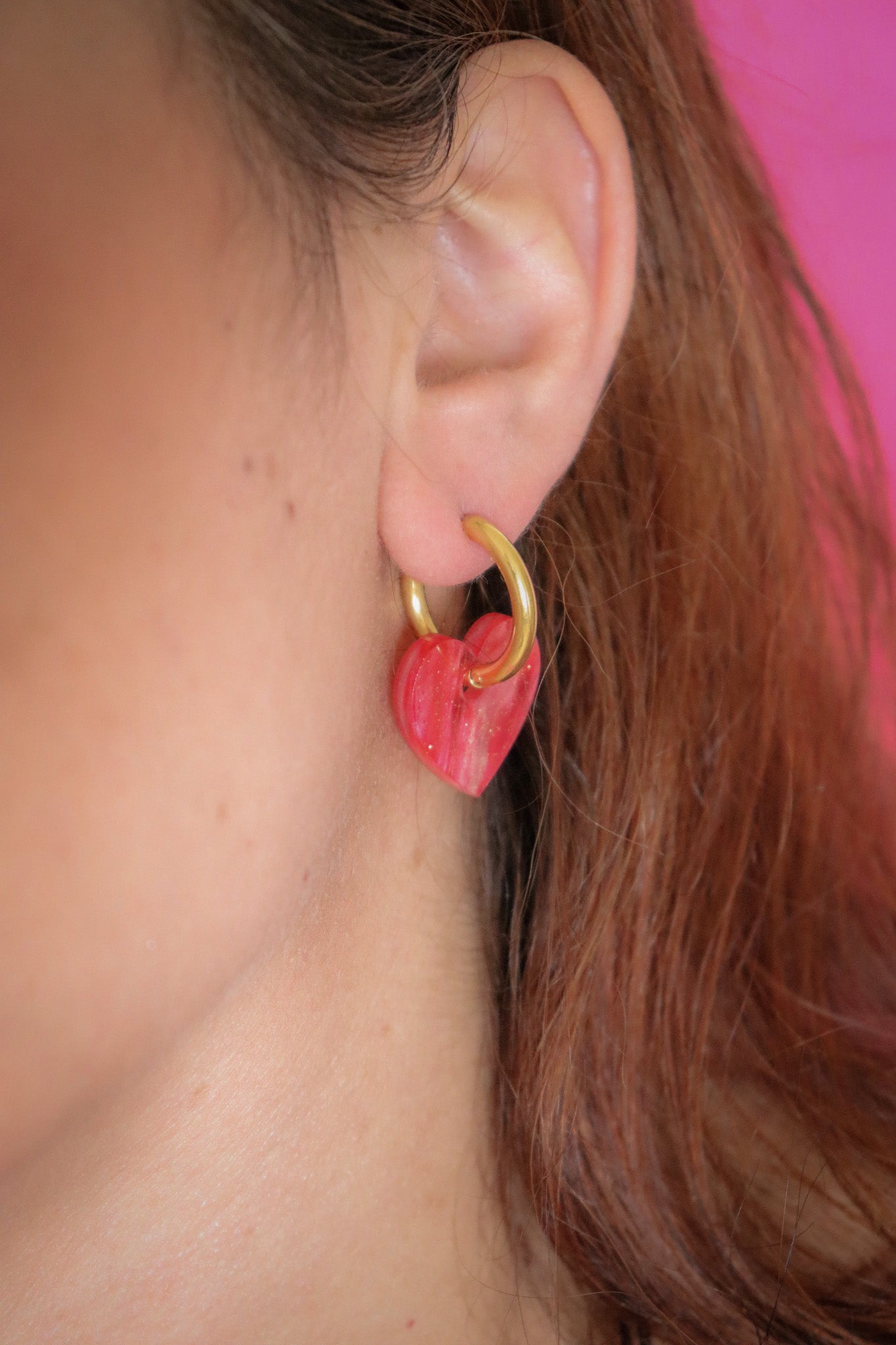 Créoles Victoire Nacré Rouge