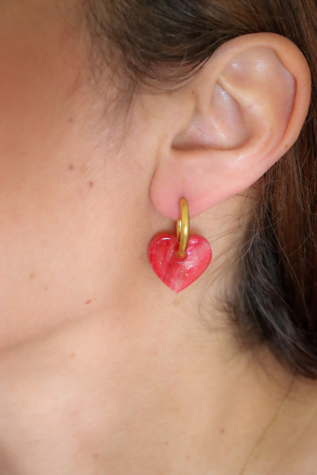 Créoles Victoire Nacré Rouge