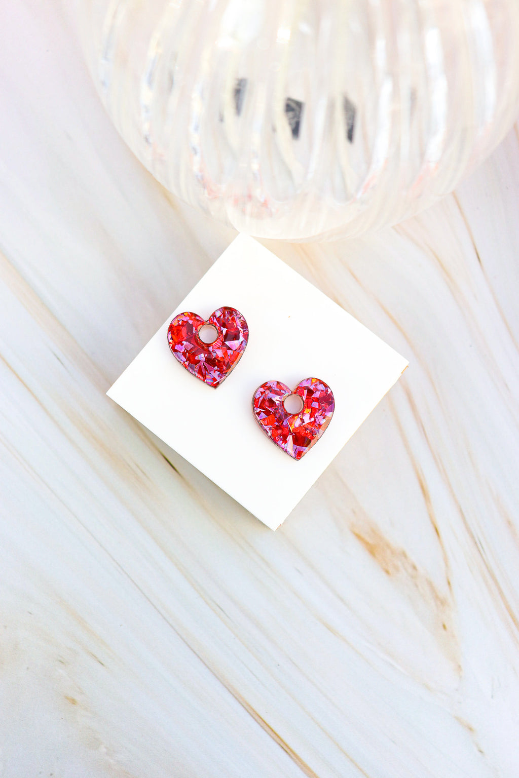 Créoles Victoire Flocons rouges roses