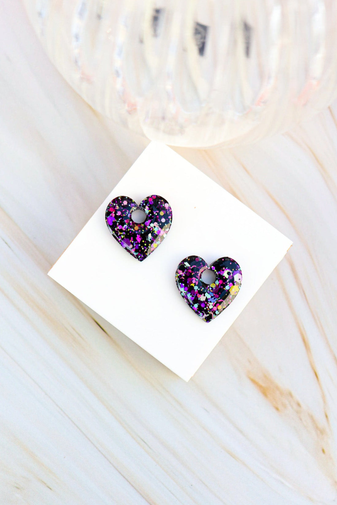 Créoles Victoire Paillettes Noires Fluo