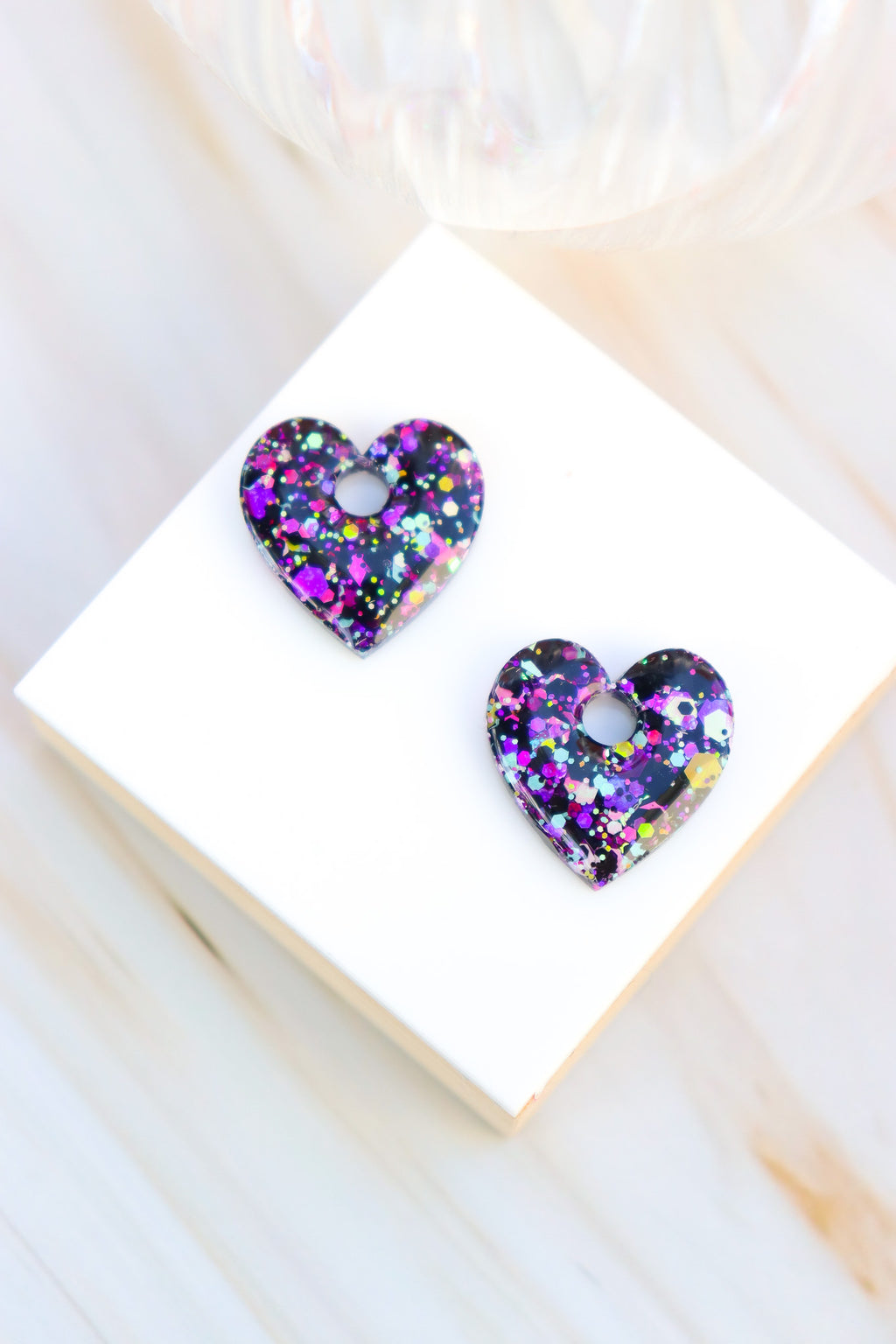 Créoles Victoire Paillettes Noires Fluo