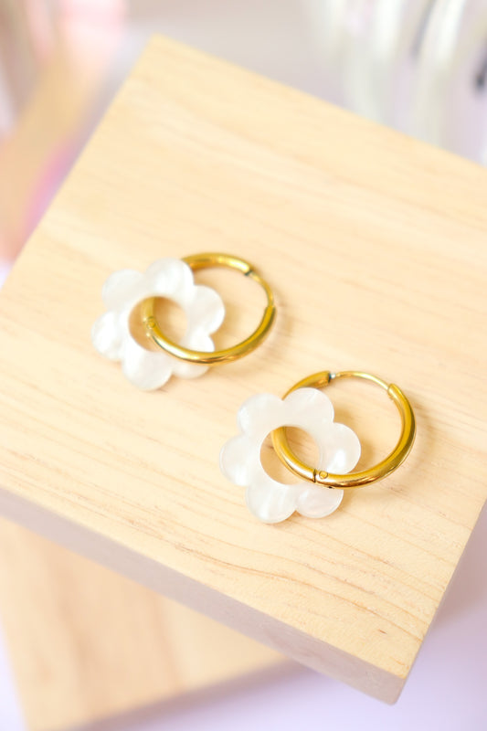 Boucles d'oreilles Vivienne Blanc Nacré