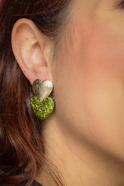 Boucles d'oreilles Caroline citron vert