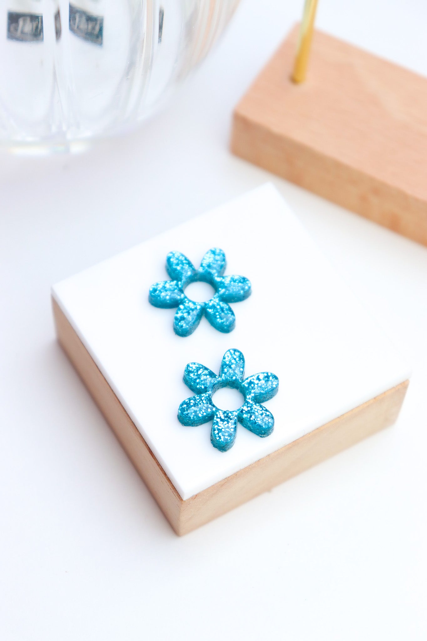 Créoles Jeanne Paillettes Bleues