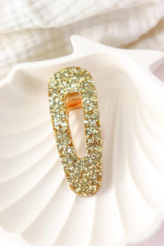 Barrette triangle paillettes larges dorées