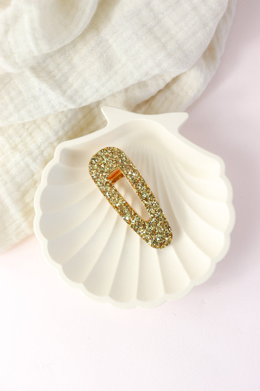 Barrette triangle paillettes larges dorées