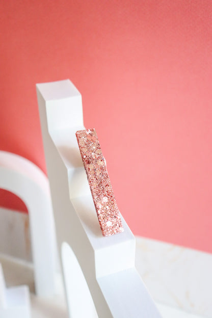 Barrette droite paillettes rose gold